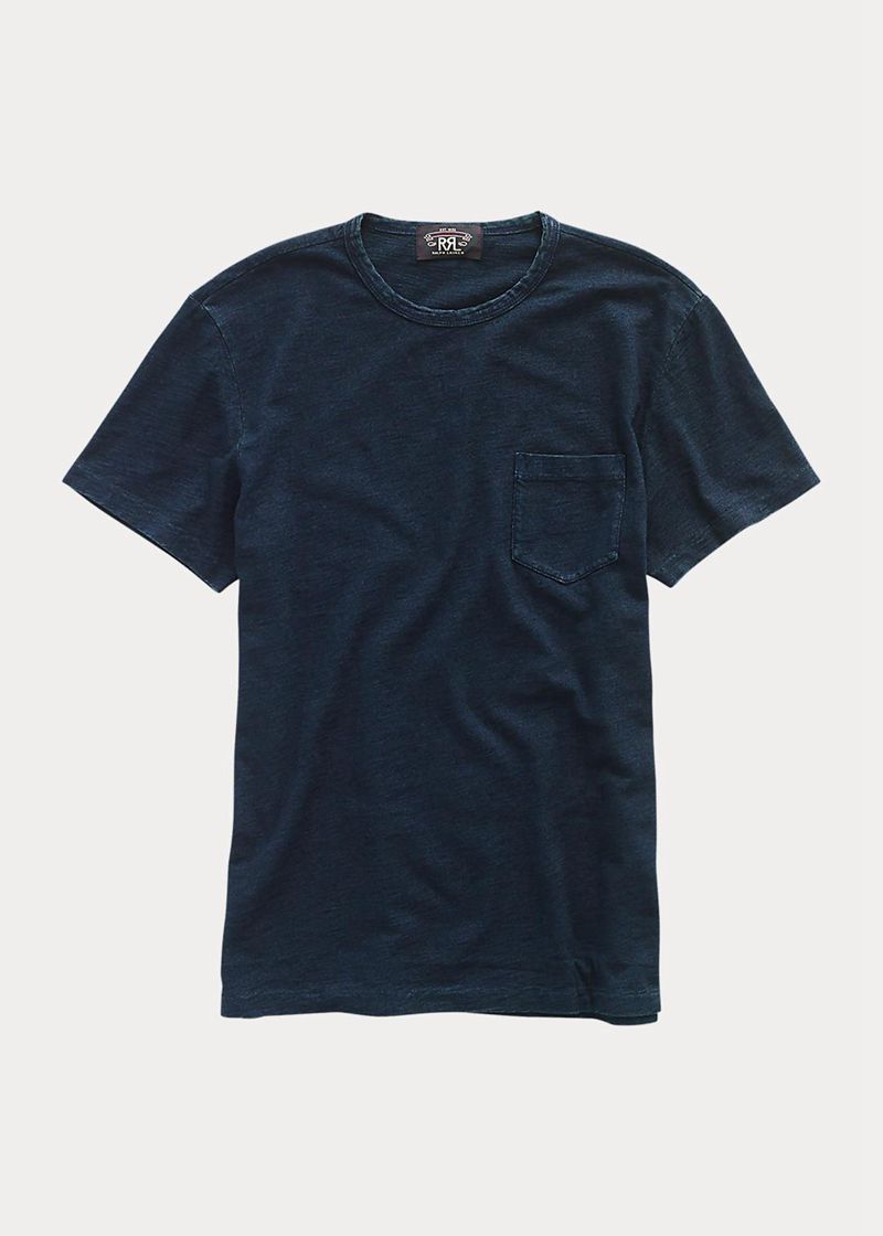 Camiseta RRL Hombre Indigo Jersey Pocket Chile Azul Marino RDHKZ-9426